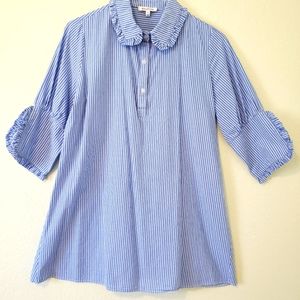 Blue/White striped L blouse